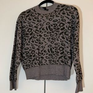 Gray/Purple Leopard Sweater, Size Small